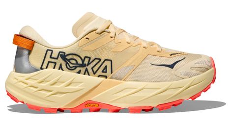 hoka speedgoat 7 trail shoes beige orange women s