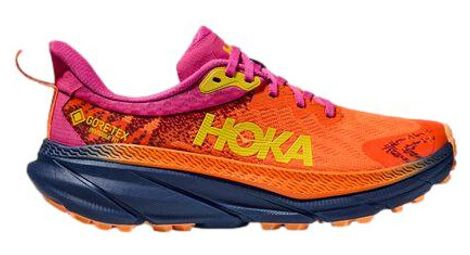 Chaussures de Trail Running Femme Hoka Challenger 7 GTX Orange Bleu Rose