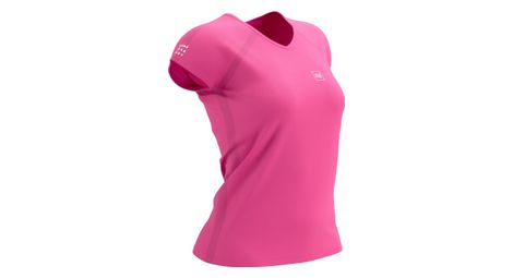 Camiseta compressport training ss de manga larga para mujerrosa