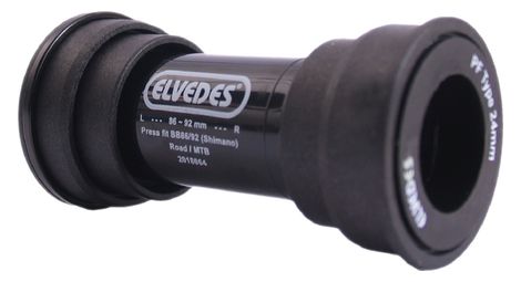 Elvedes press fit bb86 / 92 24mm shimano bottom bracket black