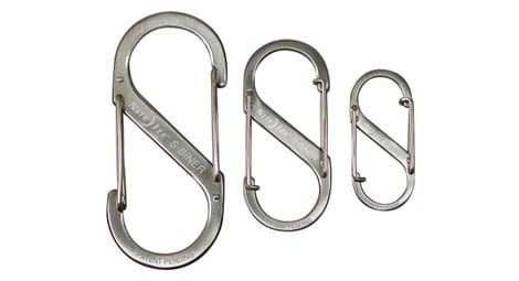 Mousqueton tendeur s-biner 3 pack dual carabiner stainless steel nite ize - argent