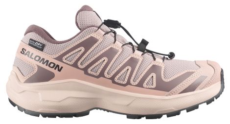 salomon xa pro waterproof pink kids trail running shoes