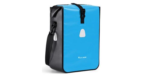 Sacoche de porte-bagages arrière de vélo de grande capacité 15L étanche - Bleu