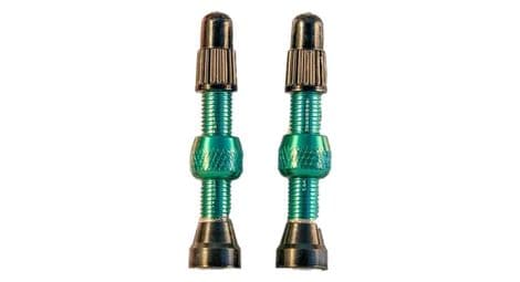 Paire de valves stan's notubes universal presta 35 mm bleu turquoise