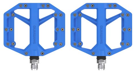 Paire de pédales plates shimano pd-gr400 bleu
