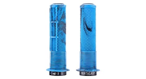 Paire de grips dmr deathgrip2 flange grips marbre bleu