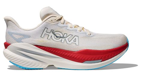 hoka mach x 3 running shoes white red men s