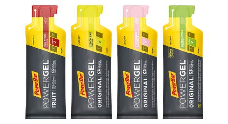 4er-Pack Energie-Gels (3+1) PowerBar PowerGel Original Rote Früchte / Zitrone / Erdbeer-Banane / Apfel 4x41g