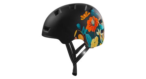 Casque vélo et skate | fleur noire l (57-61 cm) | certifié en1078