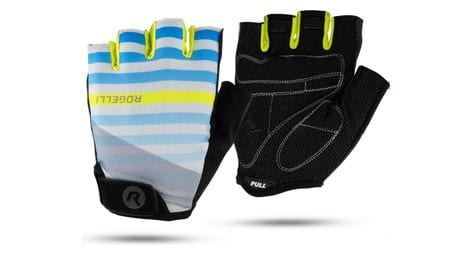 Gants velo rogelli stripe - homme - gris/fluor