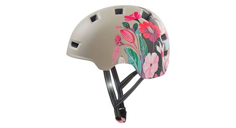 Casque vélo et skate | fleur grise m (54-57 cm) | certifié en1078