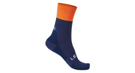 Unisex le col bloksokken oranje/navy blue