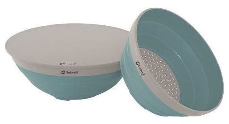 Saladier et passoire pliables outwell classic bleu