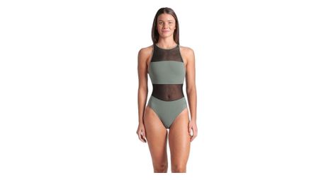 Costume da bagno arena mesh panels vent back donna verde