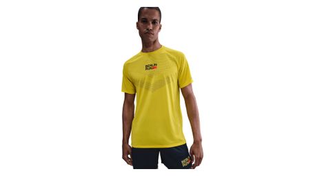 Maillot manches courtes nike stride berlin marathon jaune homme