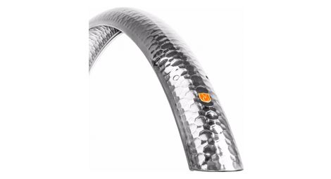 Paar véloorange schutzbleche 27'' hammered fenders 45mm silber