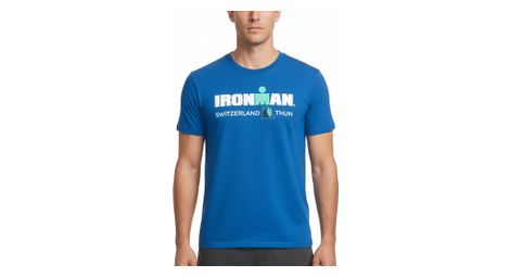 camiseta manga corta ironman suiza azul real hombre
