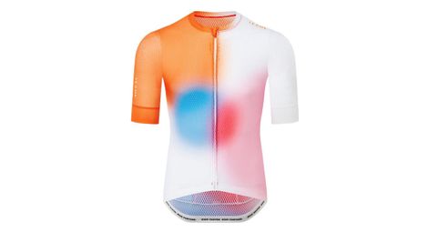 Le col pro air jersey met korte mouwen wit/oranje/multi