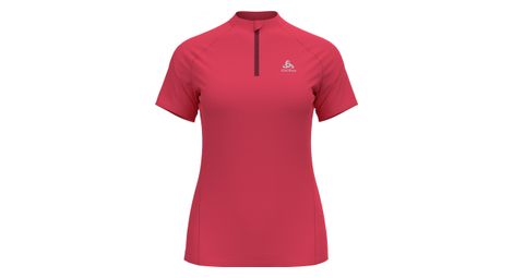 Maillot manches courtes 1 2 zip odlo essential trail rose