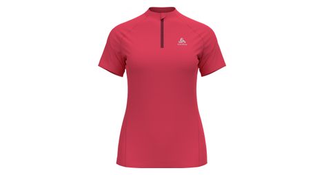 Maillot manches courtes 1/2 zip odlo essential trail rose