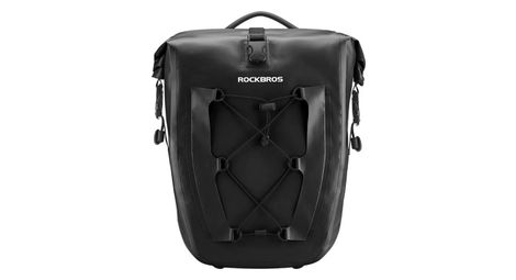 Sacoche de vélo étanche, pliable pour porte-bagages arrière - Noir
