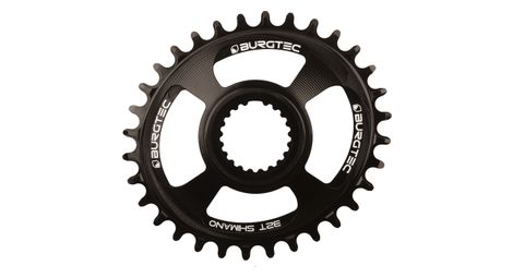 burgtec thick thin oval chainring for shimano direct mount 10 11 12 speed black