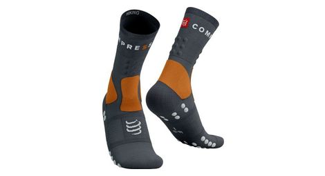 Chaussettes compressport hiking socks gris/orange