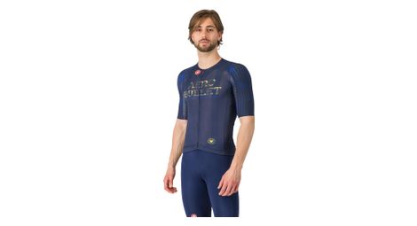 Maillot manches courtes homme castelli remco aero bullet 8s bleu/or