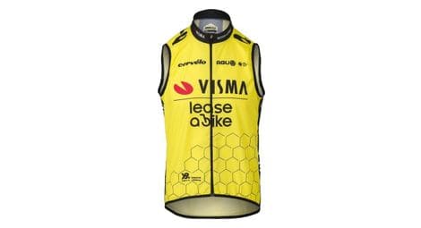 Coupe vent sans manches replica visma lease noir / jaune