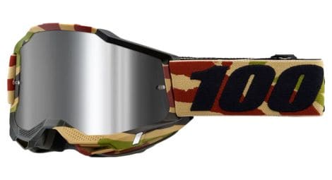 Accuri 2 mission camo 100% goggle / silver flash mirror lenses