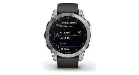 Montre gps connectée - garmin - epix™(gen 2), acier, silver avec bracelet gris