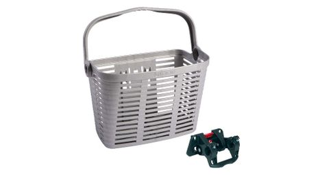 Panier plastique gris avec fixation plaza 34x18x25