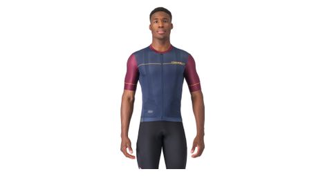 Maillot à Manches Courtes Castelli Unlimited Endurance 2 Homme Bleu/Bordeaux
