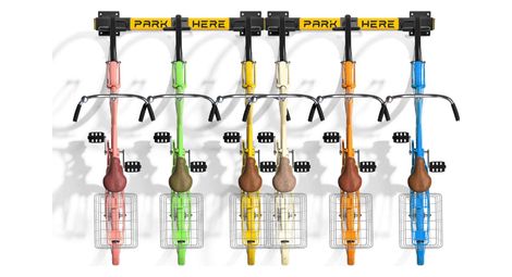 Porte velos mural vertical bringer 6 places compatible avec tous les modeles de velos