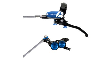 Frein avant hope tech4 v4 noir bleu durite tresse aviation
