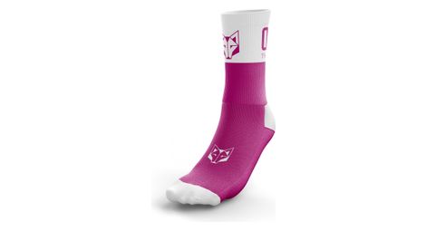 Chaussettes otso multisport medium cut rose blanc