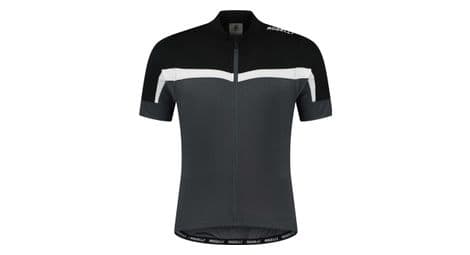 Maillot manches courtes velo rogelli course - homme - noir/gris/blanc