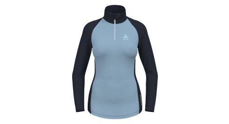 camiseta interior odlo 1 2 zip performance lana 150 azul para mujer