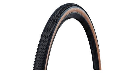 Pneu gravel schwalbe g-one r pro 700 mm tubeless ready souple addix race v-guard e-25 flancs beiges