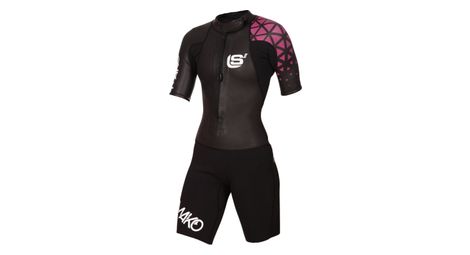 Traje de baño Swimrun Mako LS3 Negro/Rosa para mujer