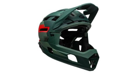 Bell super air r mips removable chinstrap helmet green red 2022