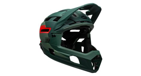 Casque avec mentonnière amovible bell super air r mips vert rouge