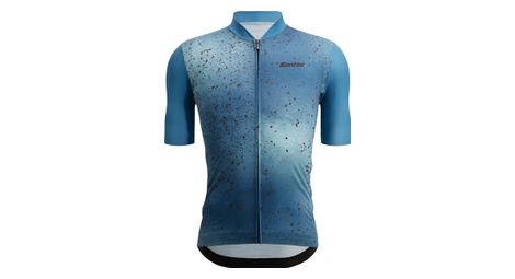 Maillot manches courtes santini fango bleu