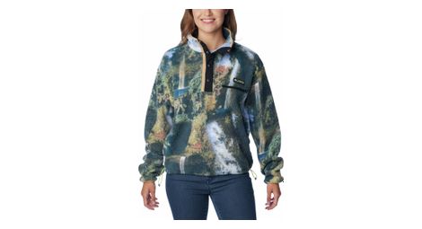 Polaire courte femme columbia helvetia cropped 1 2 zip bleu