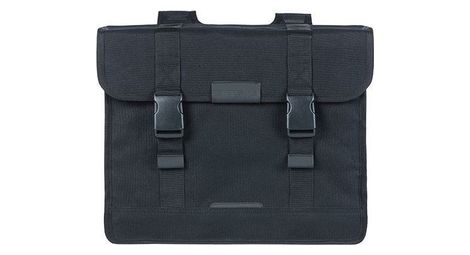 Basil kavan eco classic double bicycle bag - toile biologique durable - black - 68l