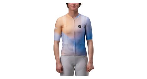 Maillot Manches Courtes Femme LeBram Race Aero Jaune Bleu