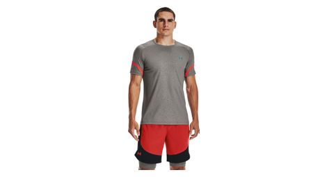 Maillot manches courtes under armour rush 2.0 emboss gris