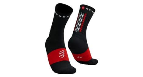 Calcetines compressport ultra trail v2.0 hight negro/rojo