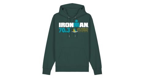 Felpa con cappuccio ironman 70.3 les sables d'olonne verde