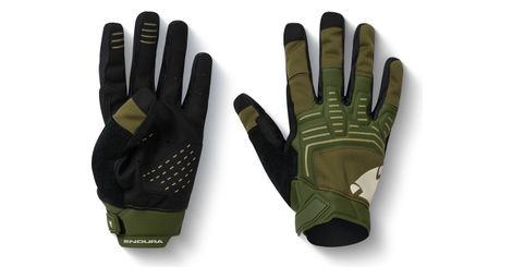 Guantes largos Endura SingleTrack Windproof, color verde
